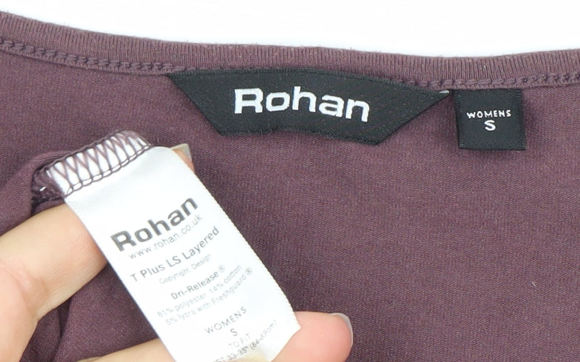 Rohan Womens Purple Long Sleeve V-Neck T-Shirt Top Size S