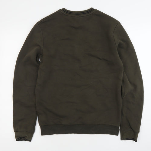 Next Men’s Green Striped Sweatshirt Small Crew Neck Pullover