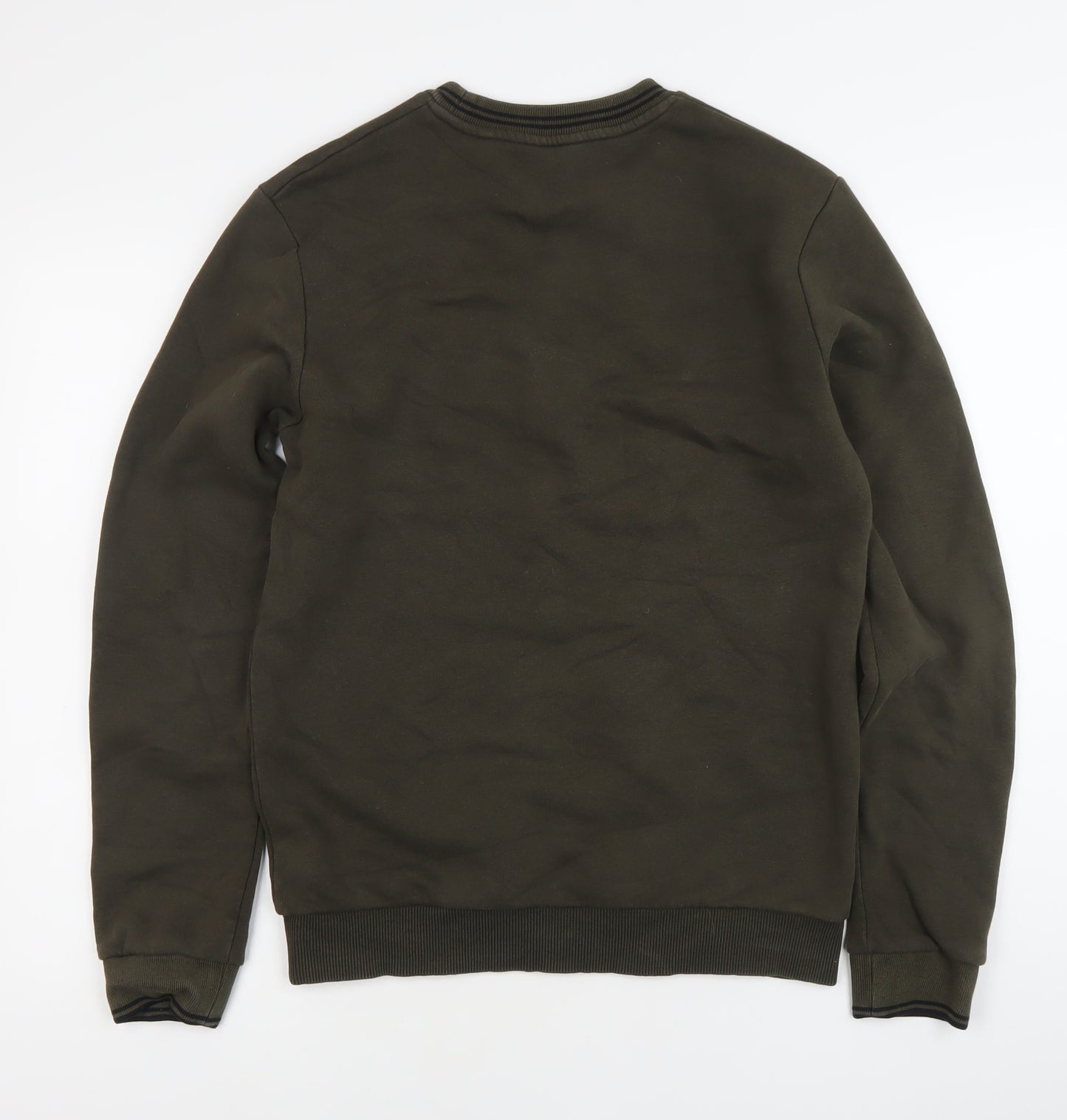 Next Men’s Green Striped Sweatshirt Small Crew Neck Pullover