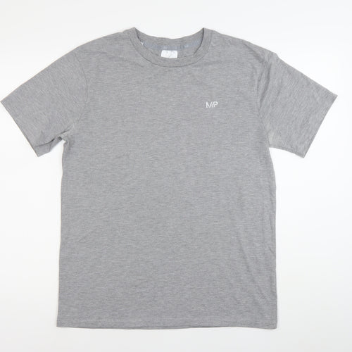 MP Mens Grey Regular Fit Crew Neck Short Sleeve T-Shirt Size M
