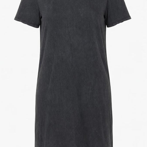 ICHI Womens Black XS T-Shirt Dress Short Sleeve Casual