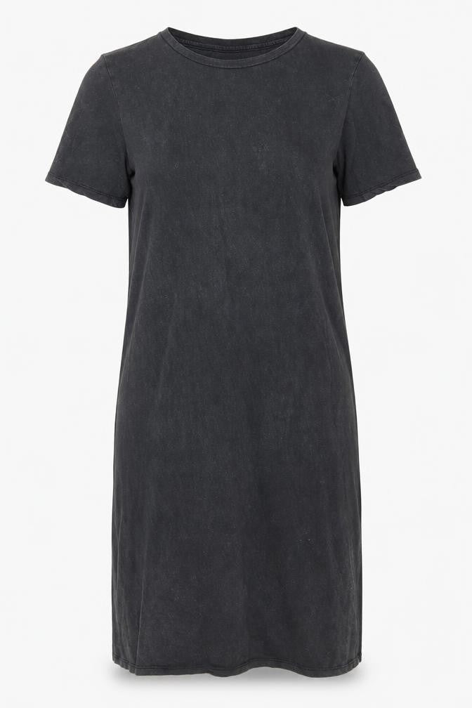ICHI Womens Black XS T-Shirt Dress Short Sleeve Casual