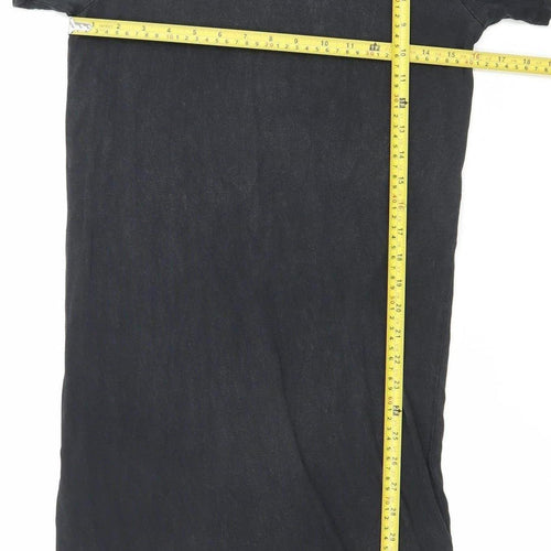 ICHI Womens Black XS T-Shirt Dress Short Sleeve Casual