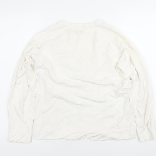 Golden Goose Deluxe Brand Women White XS Pullover Sweatshirt Logo Print