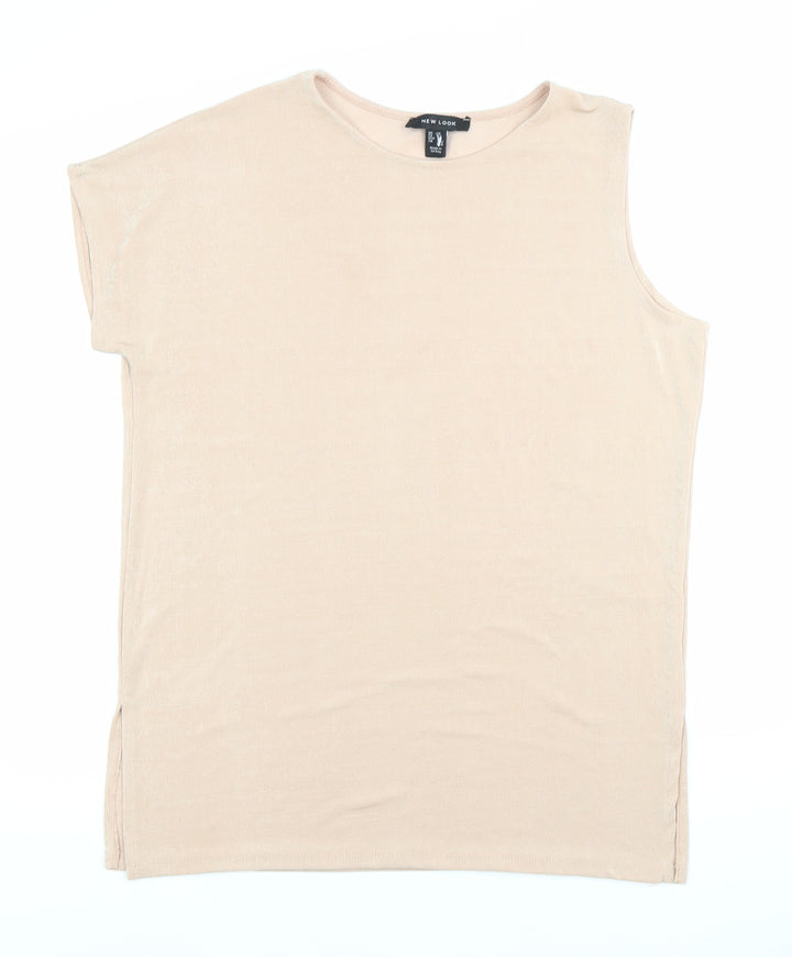 New Look Women’s Beige Size 14 Sleeveless Jersey T-Shirt