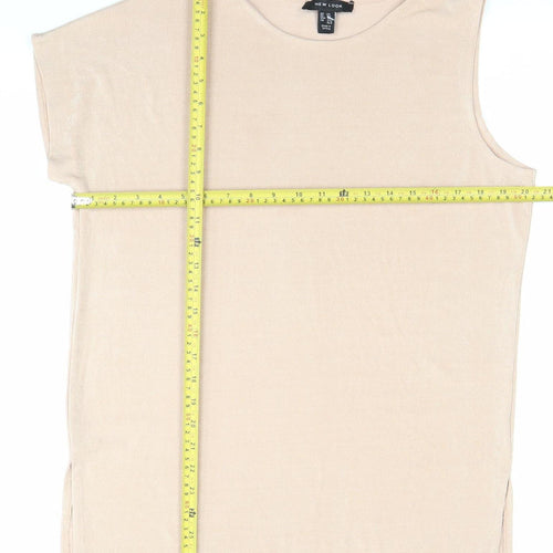 New Look Women’s Beige Size 14 Sleeveless Jersey T-Shirt