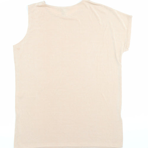 New Look Women’s Beige Size 14 Sleeveless Jersey T-Shirt