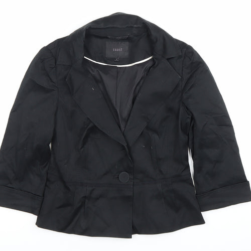 Coast Women’s Black Size 8 Tailored One-Button Blazer Jacket