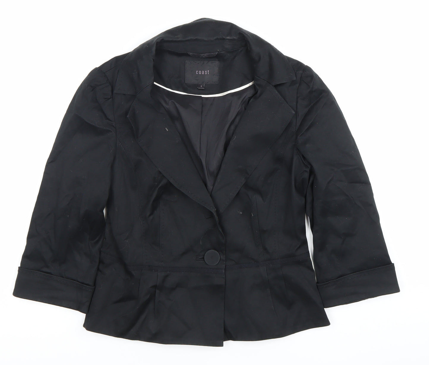 Coast Women’s Black Size 8 Tailored One-Button Blazer Jacket