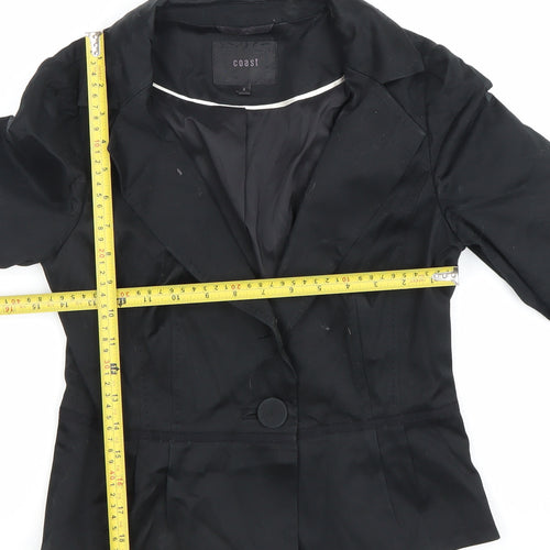 Coast Women’s Black Size 8 Tailored One-Button Blazer Jacket