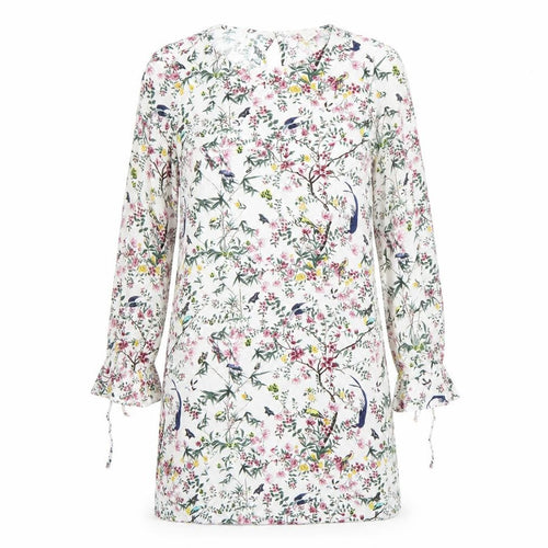 H&M Women’s Multicoloured Floral Shift Dress Size 6 Long Sleeve
