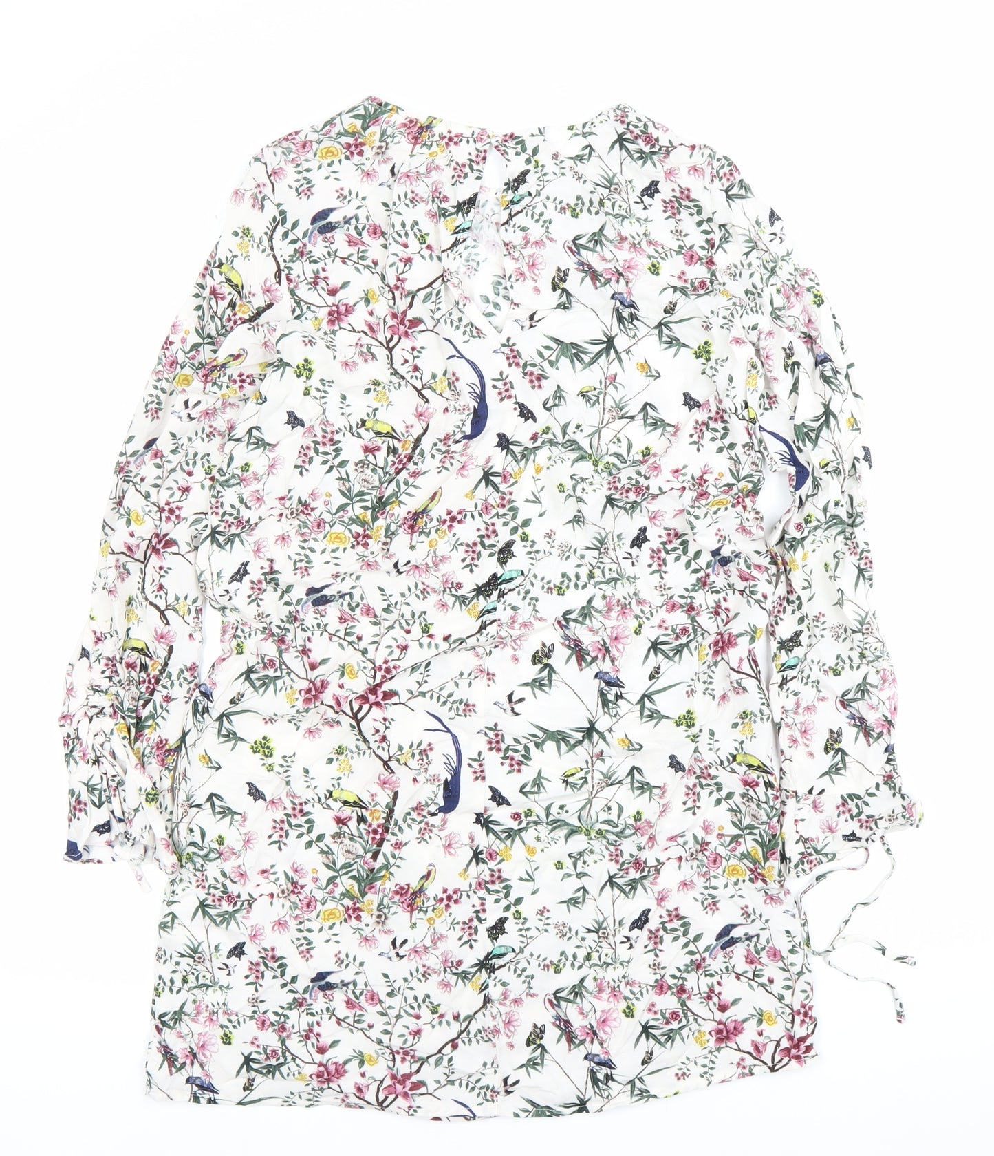 H&M Women’s Multicoloured Floral Shift Dress Size 6 Long Sleeve