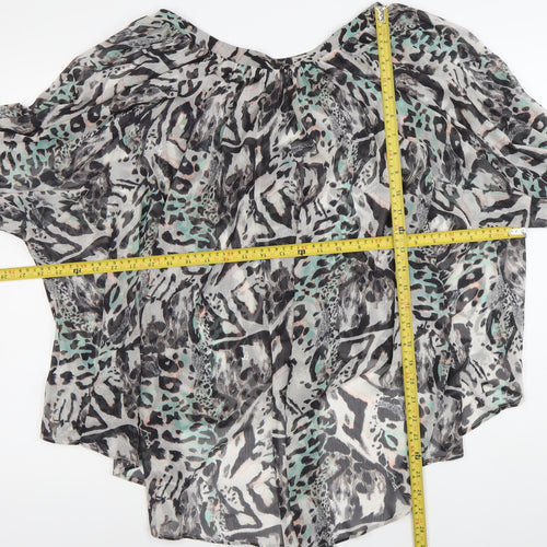 Sonder Studio Women’s Multicoloured Animal Print Chiffon Blouse Size 8
