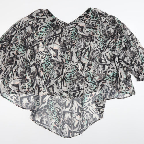 Sonder Studio Women’s Multicoloured Animal Print Chiffon Blouse Size 8