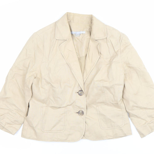 Old Navy Women’s Beige Linen Blazer Jacket Size S Notch Lapel