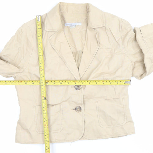 Old Navy Women’s Beige Linen Blazer Jacket Size S Notch Lapel