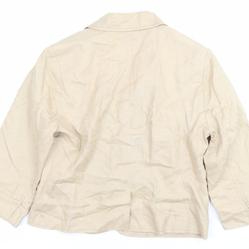 Old Navy Women’s Beige Linen Blazer Jacket Size S Notch Lapel