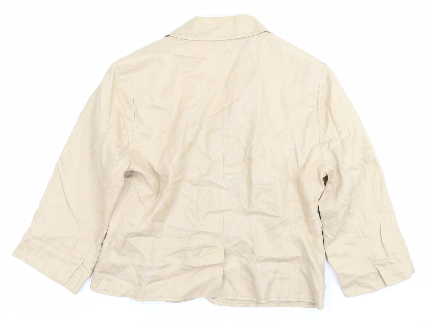 Old Navy Women’s Beige Linen Blazer Jacket Size S Notch Lapel