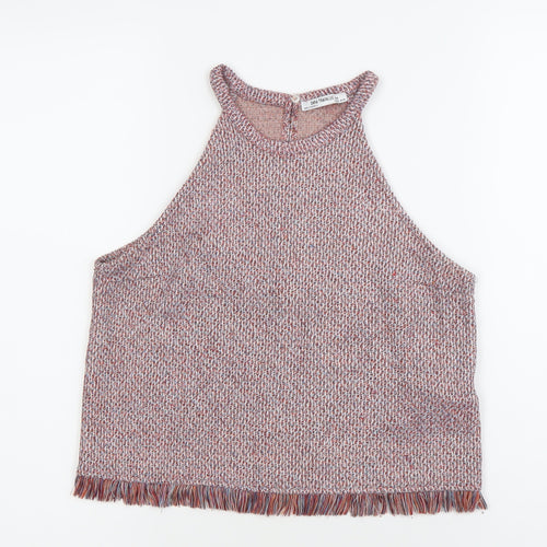 Zara Trafaluc Women’s Multicoloured Halter Knit Cropped Tank Top S