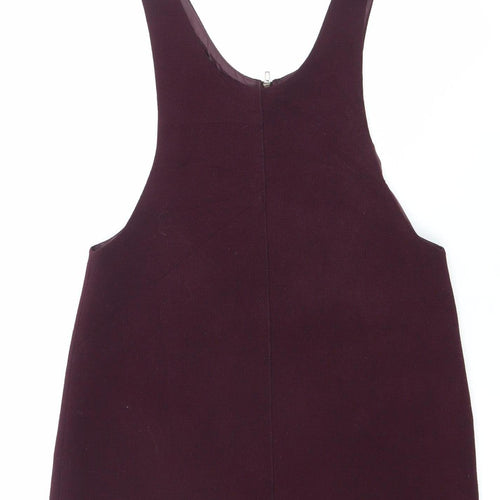 New Look Womens Purple Bodycon Mini Dress UK 8 Scoop Neck Zip