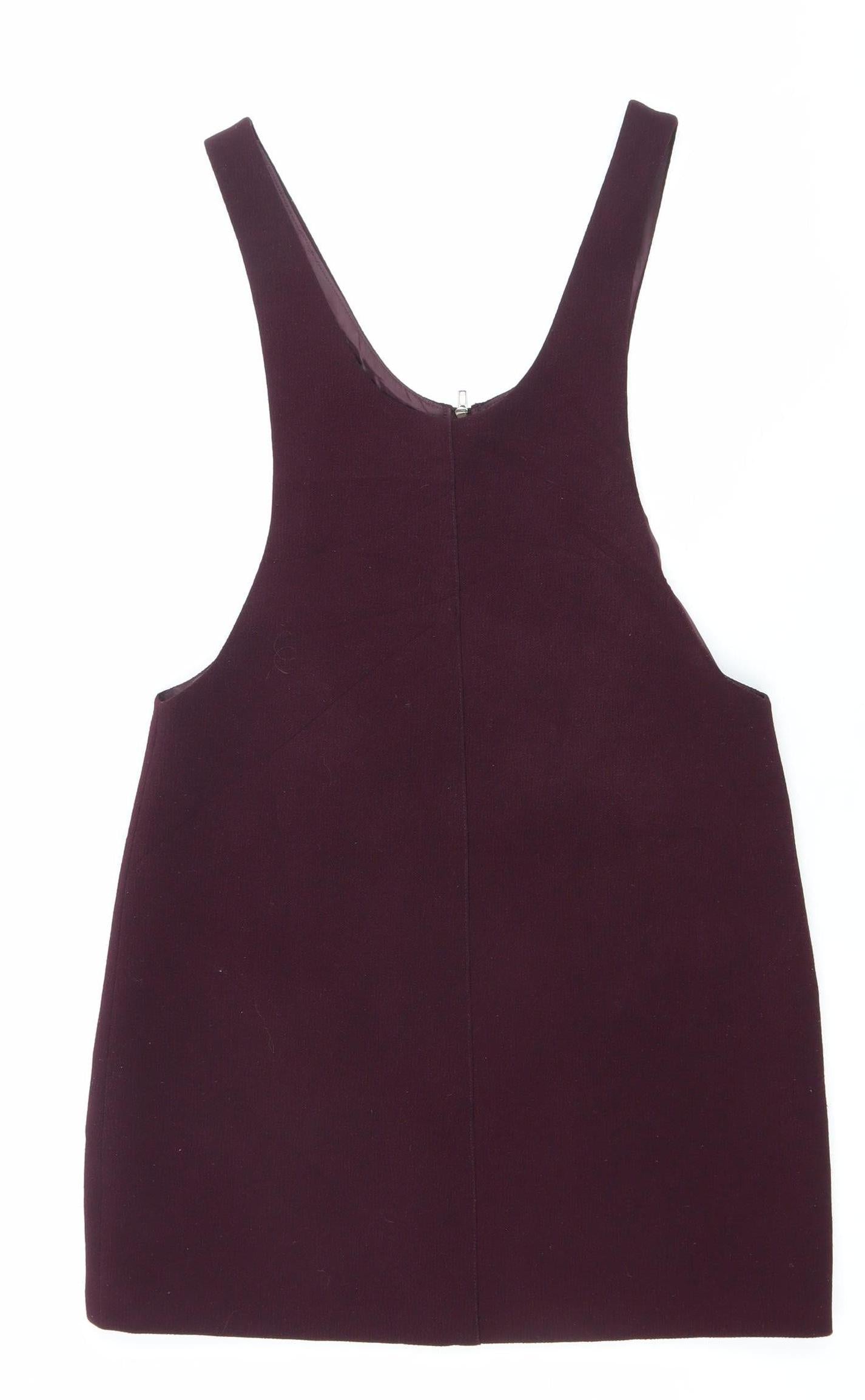 New Look Womens Purple Bodycon Mini Dress UK 8 Scoop Neck Zip