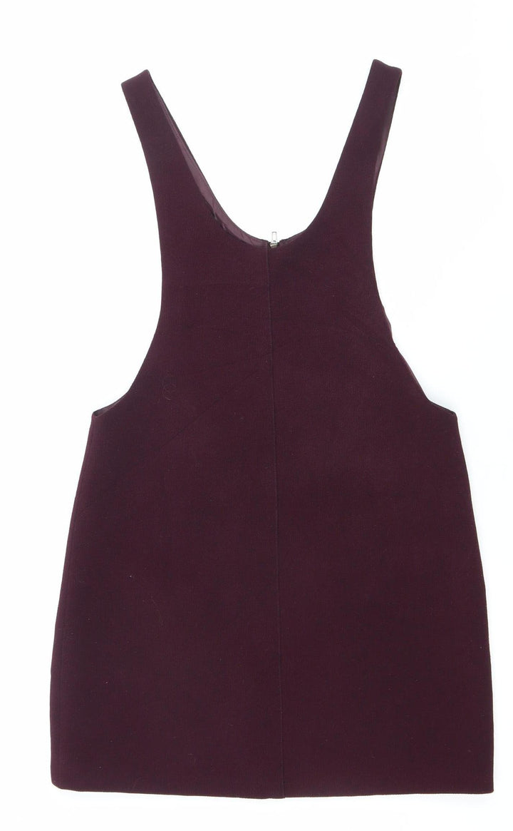 New Look Womens Purple Bodycon Mini Dress UK 8 Scoop Neck Zip