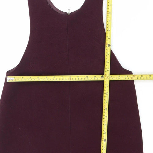 New Look Womens Purple Bodycon Mini Dress UK 8 Scoop Neck Zip
