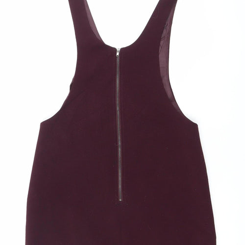 New Look Womens Purple Bodycon Mini Dress UK 8 Scoop Neck Zip