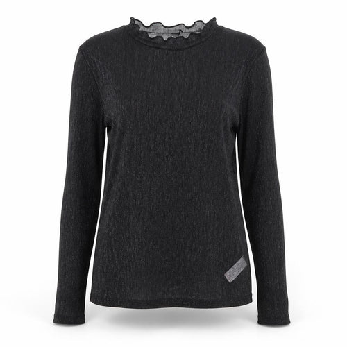 Next Women’s Black Glitter High Neck Long Sleeve Blouse UK 10