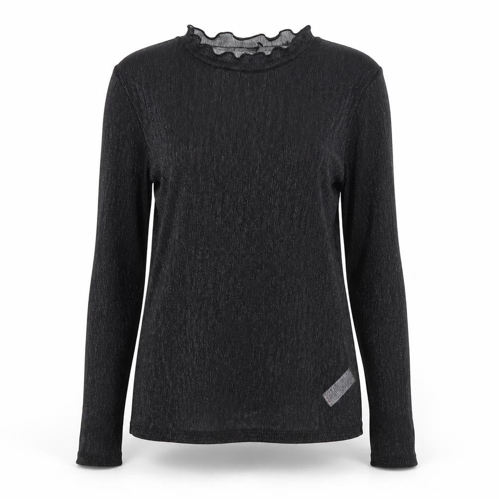 Next Women’s Black Glitter High Neck Long Sleeve Blouse UK 10