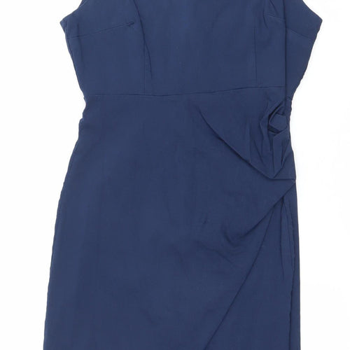 Apricot Womens Blue Size 14 Sheath Dress Sleeveless Workwear