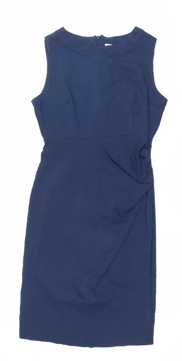 Apricot Womens Blue Size 14 Sheath Dress Sleeveless Workwear