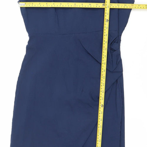 Apricot Womens Blue Size 14 Sheath Dress Sleeveless Workwear