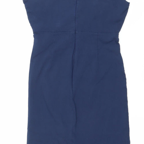 Apricot Womens Blue Size 14 Sheath Dress Sleeveless Workwear