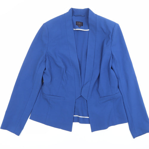 Marks and Spencer Women’s Blue Blazer UK 12 Shawl Collar Tailored