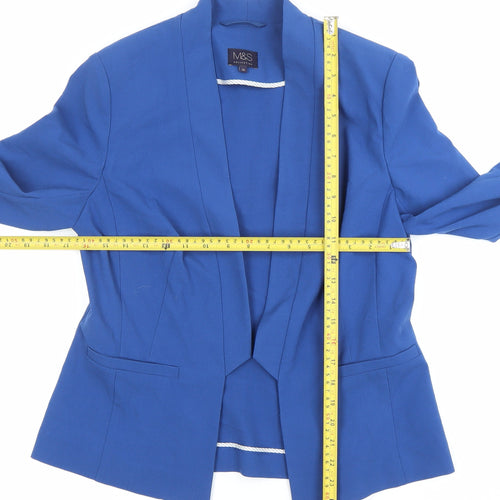 Marks and Spencer Women’s Blue Blazer UK 12 Shawl Collar Tailored