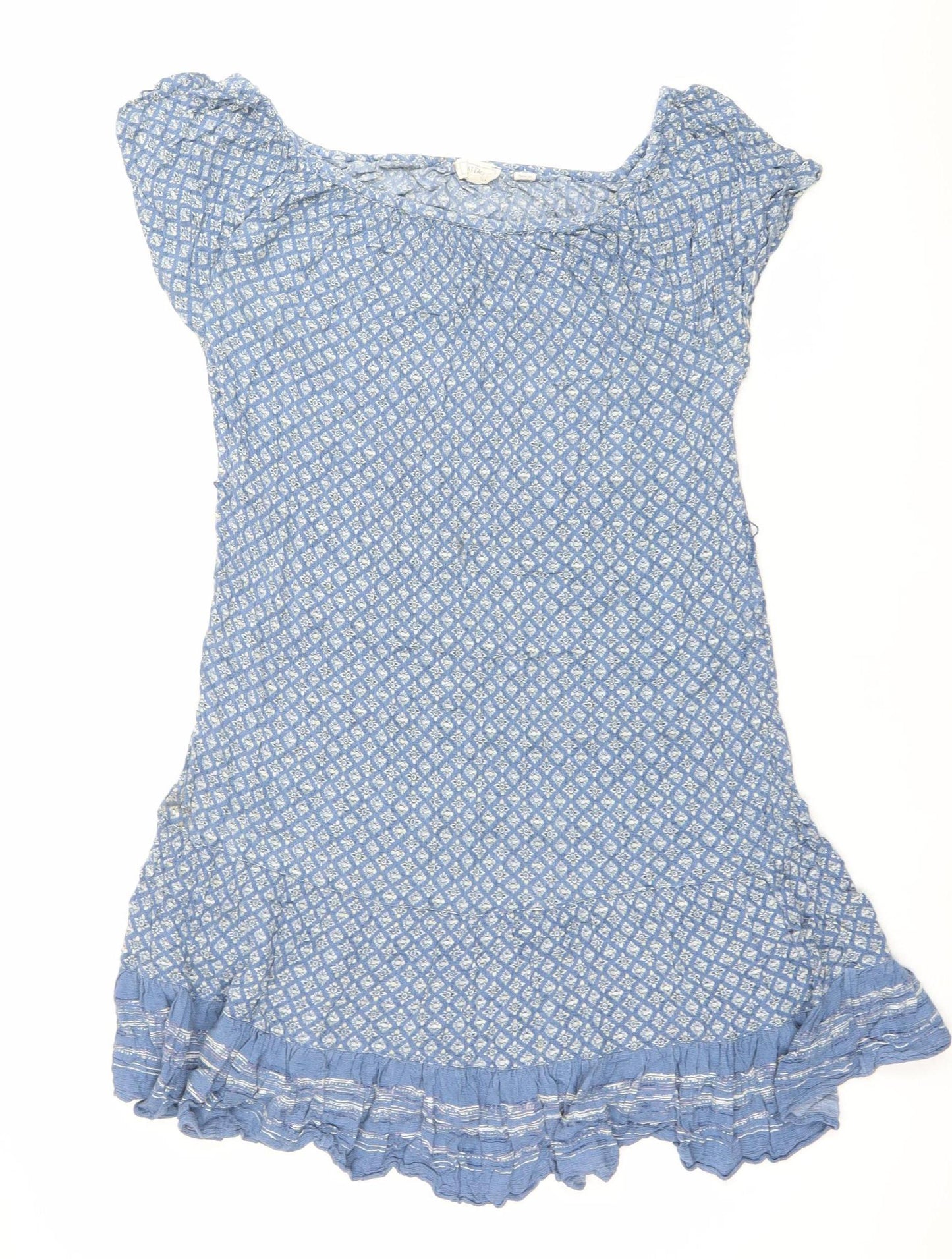 Fat Face Women’s Blue Knee Length Shift Dress Size 12 Viscose