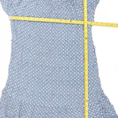 Fat Face Women’s Blue Knee Length Shift Dress Size 12 Viscose