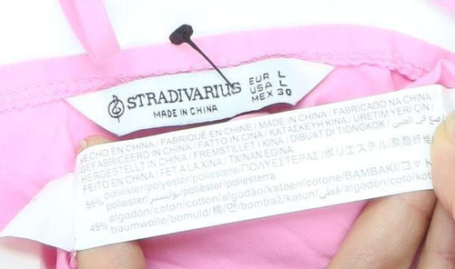 Stradivarius Women’s Pink Puff Sleeve Skater Dress Size 12