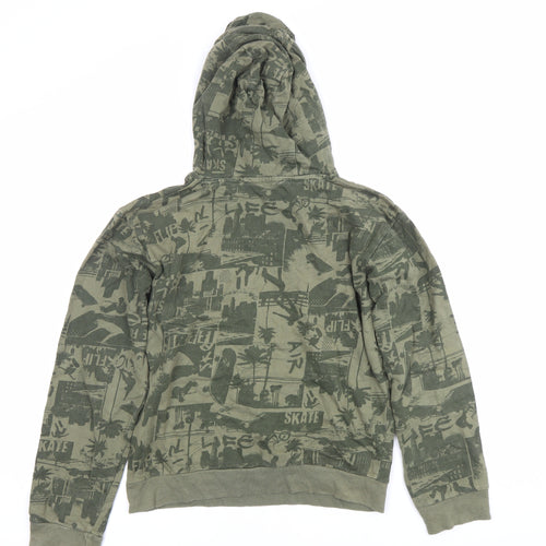 Urban Outlaws Boys Green Pullover Hoodie 13-14Y Skateboard Print Cotton
