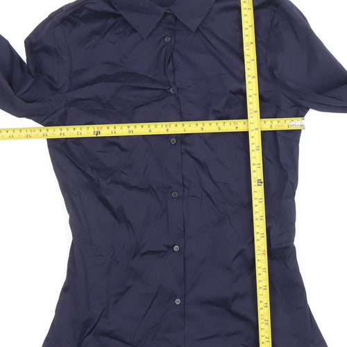 Zara Basic Women's Blue XS Slim Fit Long Sleeve Dress Shirt