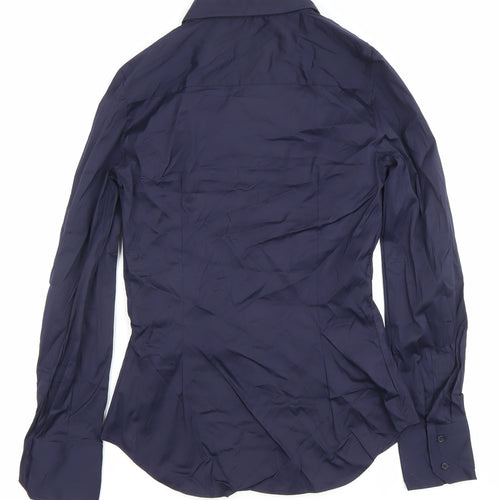 Zara Basic Women's Blue XS Slim Fit Long Sleeve Dress Shirt