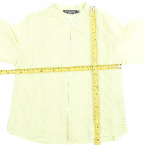 British India Womens Yellow Cotton Button-Up Shirt Size 12