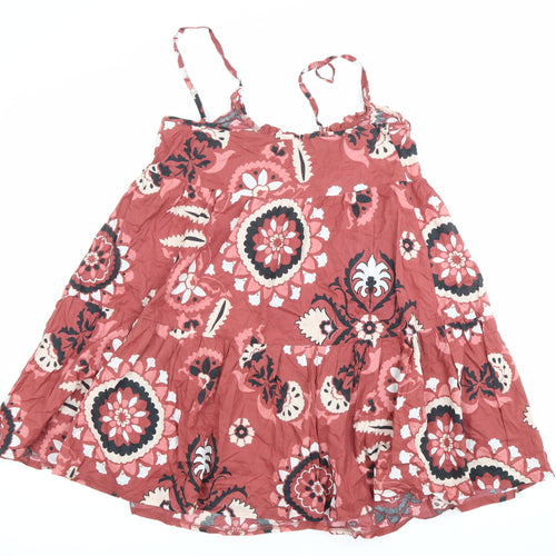 Next Womens Multicoloured Floral Swing Dress Size 12 Petite Cotton
