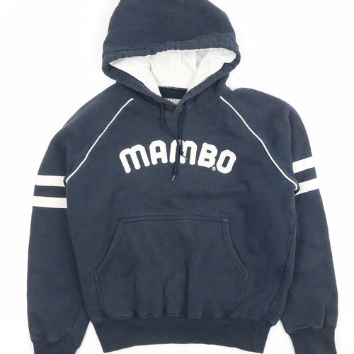 Mambo Women’s Navy Blue Pullover Hoodie Size 12 Cotton Blend