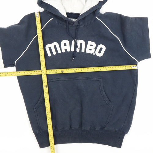 Mambo Women’s Navy Blue Pullover Hoodie Size 12 Cotton Blend