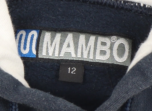 Mambo Women’s Navy Blue Pullover Hoodie Size 12 Cotton Blend