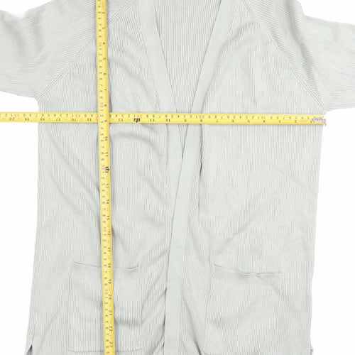 Marks and Spencer Womens Grey M Knit Longline Cardigan Pockets