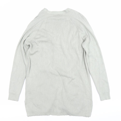 Marks and Spencer Womens Grey M Knit Longline Cardigan Pockets