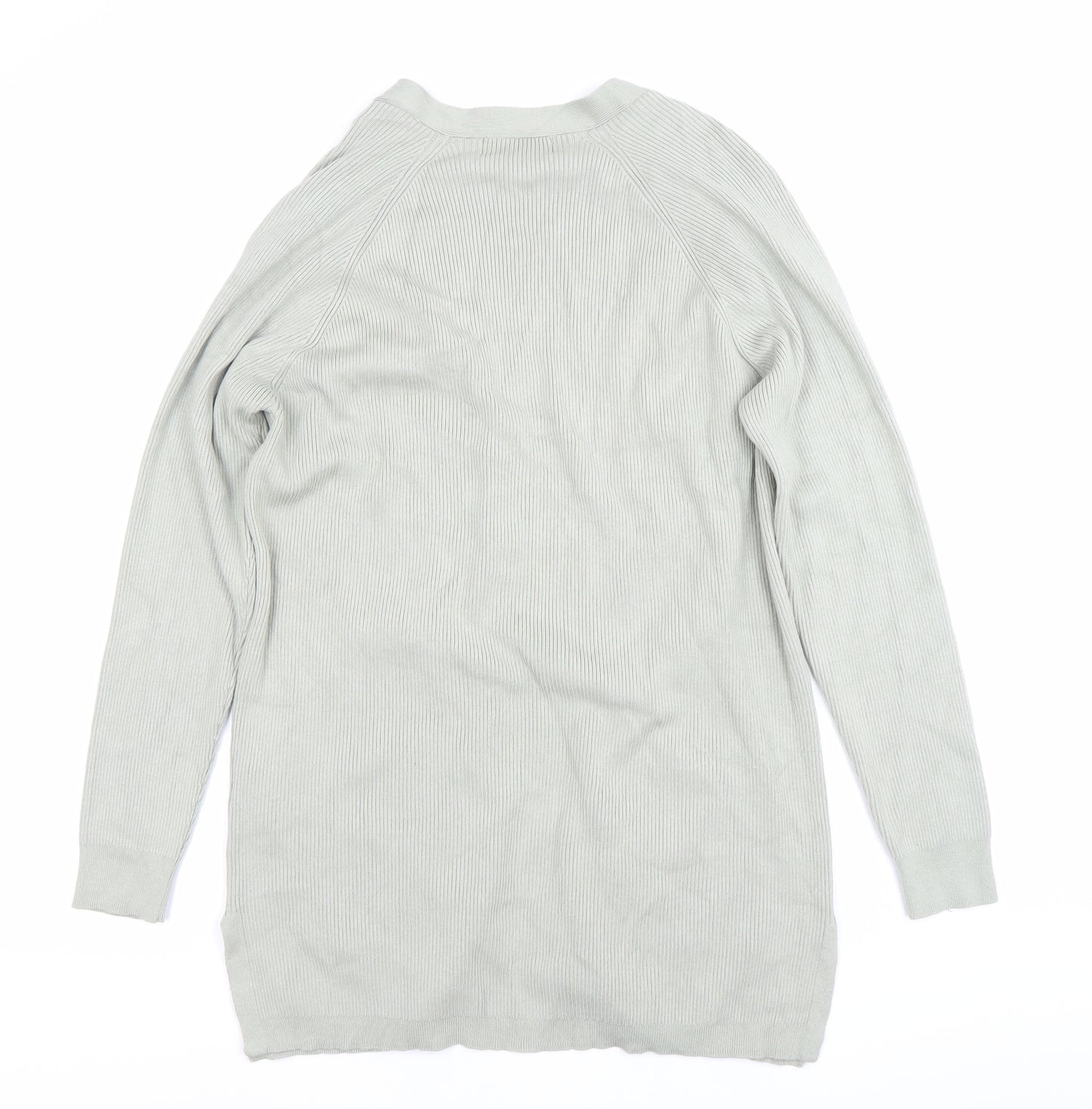 Marks and Spencer Womens Grey M Knit Longline Cardigan Pockets